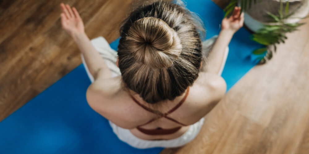 Meditationshaltung von oben