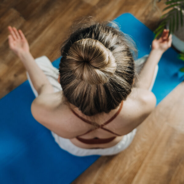 Meditationshaltung von oben