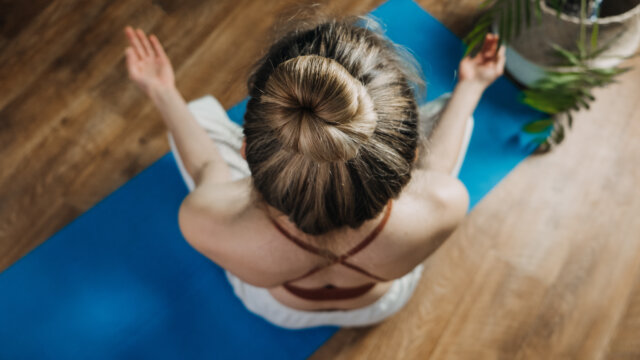 Meditationshaltung von oben